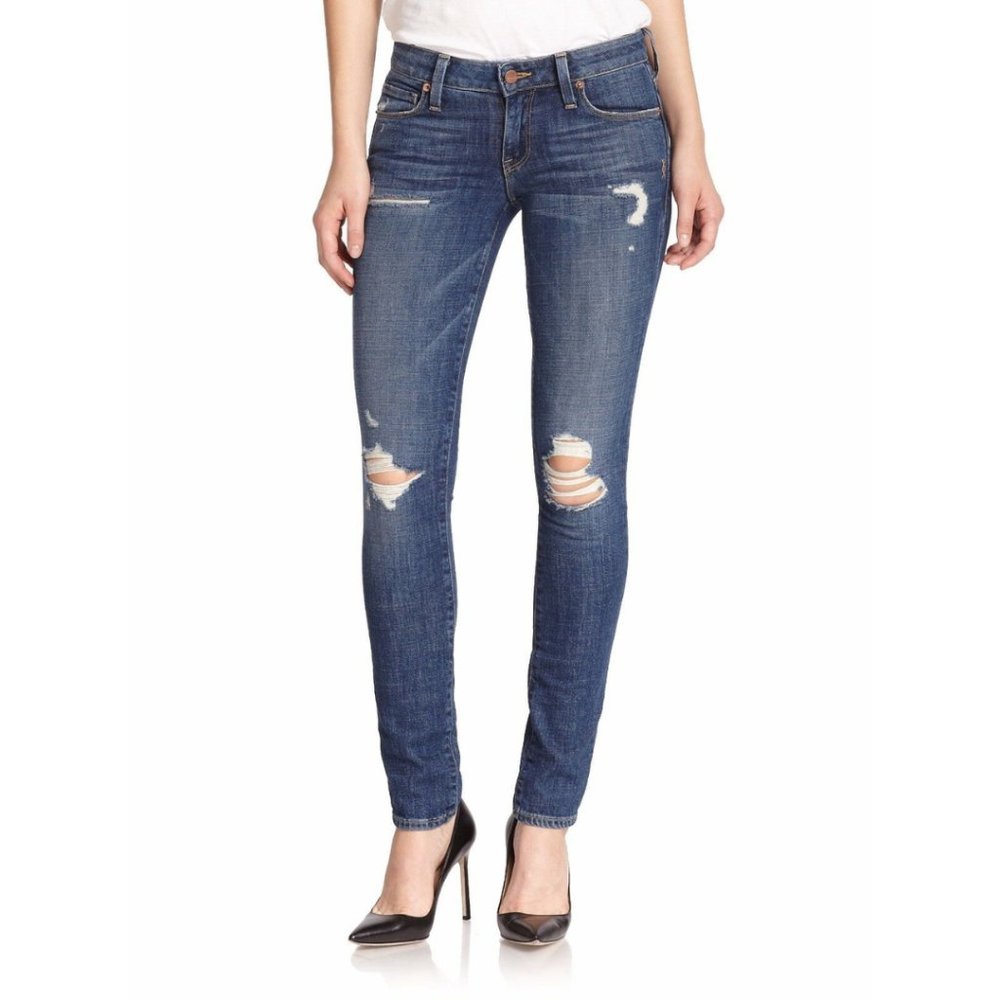 Genetic Denim Women's Blue Shya Distressed Classic Skinny Jeans Size 27